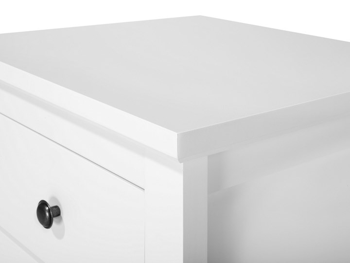 Beliani Szafka nocna biała 56 x 44 cm dwie szuflady styl klasyczny Płyta laminowana Typ Nocne Metal Płyta MDF Styl Rustykalny