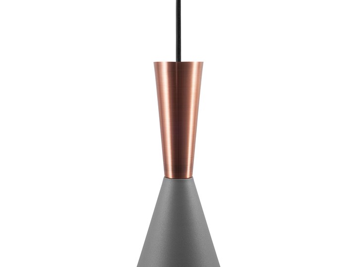 Beliani Lampa sufitowa szara miedziana metalowa 190 cm klosz w kształcie stożka nowoczesna Lampa z kloszem Lampa inspirowana Stal Tworzywo sztuczne Pomieszczenie Jadalnia