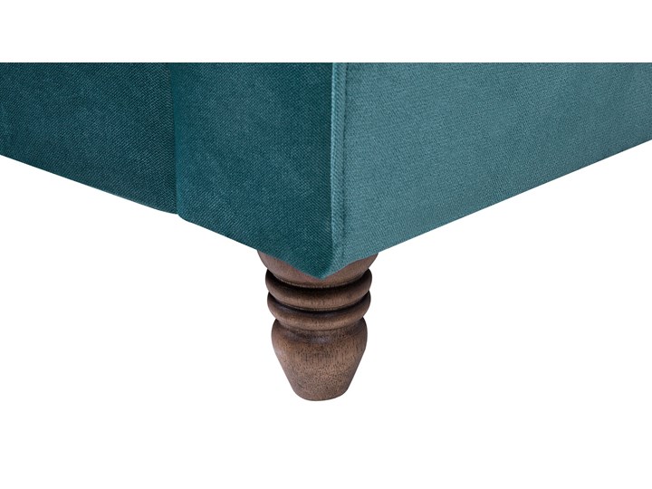 Beliani Sofa 3-osobowa morska welurowa drewniane nóżki grube siedzisko dodatkowe poduszki retro wygląd Głębokość 102 cm Stała konstrukcja Szerokość 186 cm Nóżki Na nóżkach