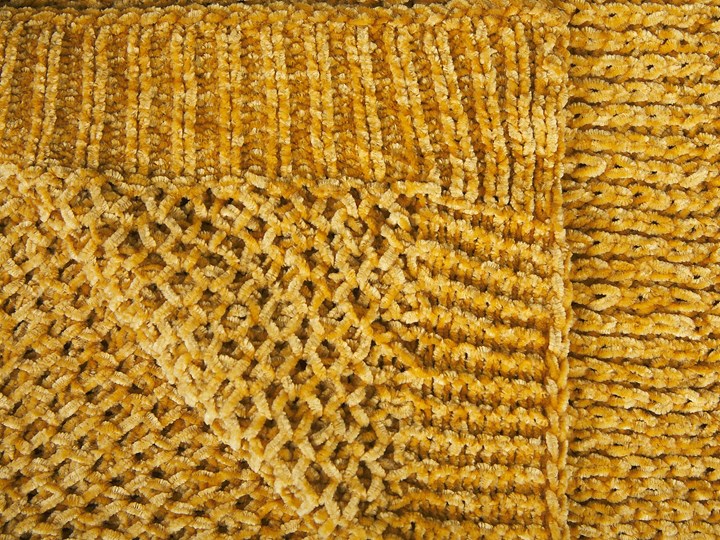 Beliani Koc narzuta żółty szenilowy 150 x 200 cm dziergany miękki do sypialni salonu Poliester Kategoria Koce i pledy 150x200 cm Pomieszczenie Sypialnia