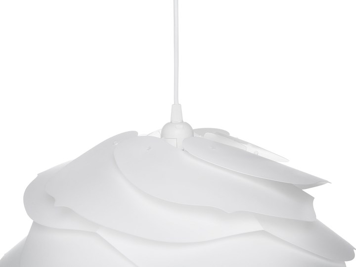 Beliani Lampa sufitowa biała 113 cm kształt kwiatu składana nowoczesna Lampa szyszka Metal Kolor Biały