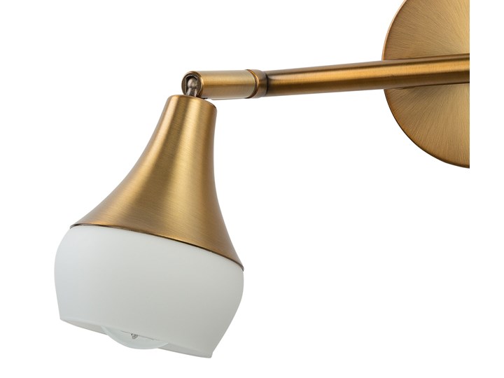 Beliani Lampa ścienna złota metalowa ze szklanym kloszem 2-punktowa kinkiet regulowana styl industrialny Kinkiet dekoracyjny Szkło Kinkiet z kloszem Styl Nowoczesny Kolor Złoty