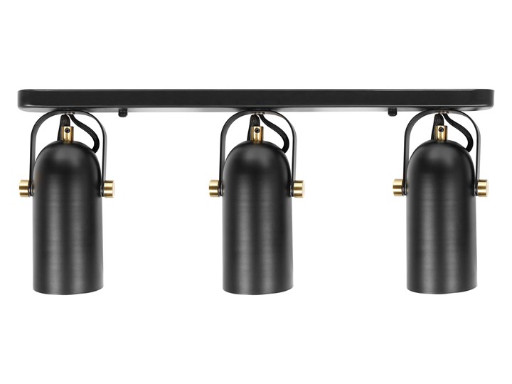 Beliani Lampa ścienna czarna metalowa regulowany klosz 3-punktowa styl industrialny do sypialni salonu Kinkiet z regulacją Kinkiet z kloszem Funkcje Kinkiet nad lustro