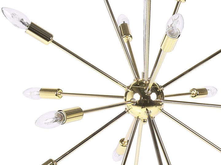 Beliani Lampa sufitowa złota metalowa 149 cm 18 żarówek kształt gwiazdy współczesna Lampa inspirowana Ilość źródeł światła 18 źródeł Styl Industrialny