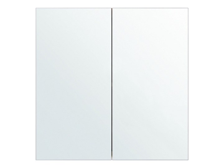 Beliani Szafka łazienkowa wisząca biała sklejka 60 x 60 cm dwudrzwiowa z półkami i lustrem Z lustrem Wiszące Szafki Szkło Kolor Biały