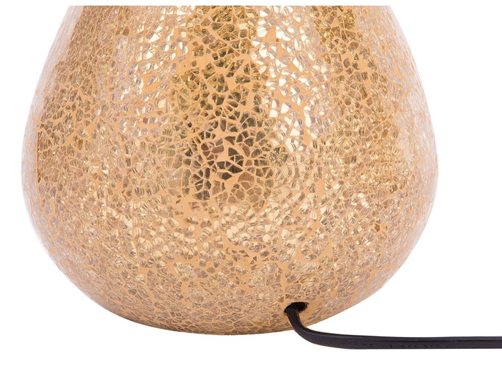 Beliani Lampa stołowa czarna złota szklana 47 cm mozaika okrągły abażur połysk nowoczesna Lampa z abażurem Lampa nocna Szkło Kolor Złoty