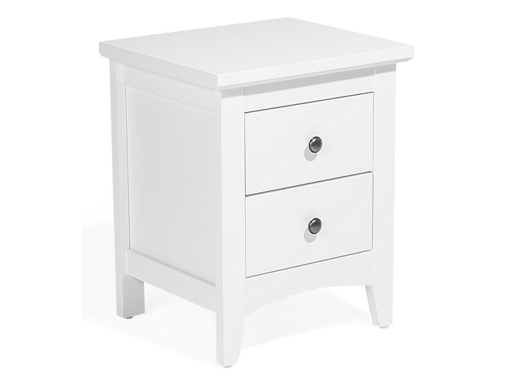 Beliani Szafka nocna biała 56 x 44 cm dwie szuflady styl klasyczny Ilość szuflad 2-szuflady Płyta laminowana Metal Płyta MDF Kolor Biały