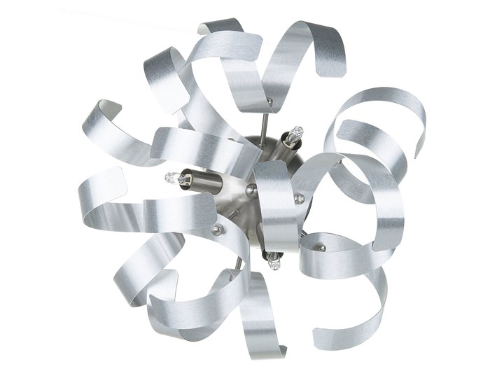 Beliani Lampa ścienna srebrna metalowa 19 cm dekoracyjna klosz z metalowych wstęg nowoczesna Styl Nowoczesny Kinkiet dekoracyjny Kinkiet z kloszem Kolor Srebrny