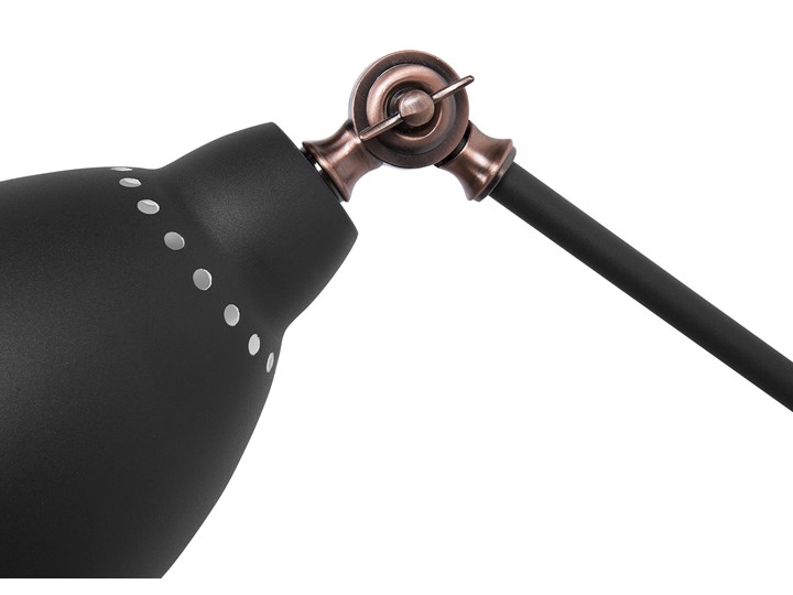 Beliani Kinkiet czarny metalowy ø 14 cm okrągły regulowane ramię klosz industrialny Kinkiet z kloszem Funkcje Kinkiet z regulacją