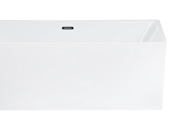 Beliani Wanna wolnostojąca biała akrylowa 170 x 81 cm system przelewowy prostokątna współczesna Symetryczne Wolnostojące Długość 170 cm Kolor Biały