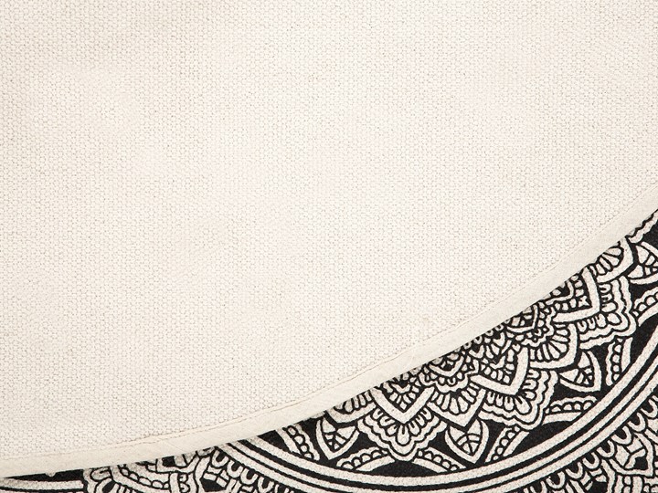 Beliani Dywan czarny bawełniany okrągły ø 120 cm orientalny styl vintage dodatki do salonu Dywany Bawełna 120x120 cm Kategoria Dywany