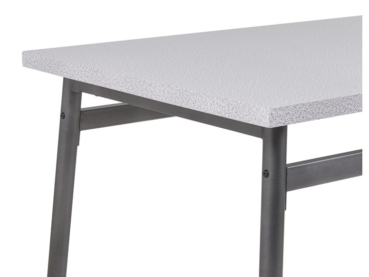 Beliani Zestaw do jadalni stół 110 x 70 cm i 4 krzesła szary z czarną stalową ramą styl nowoczesny Pomieszczenie Jadalnia Kategoria Stoły z krzesłami