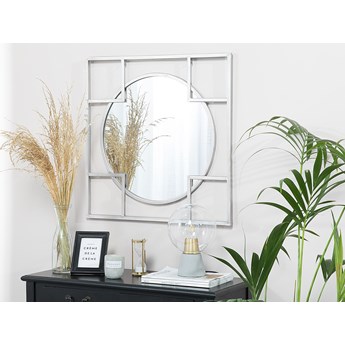 Beliani Lustro ścienne wiszące mosiężne 71 x 71 cm nowoczesne łazienka salon