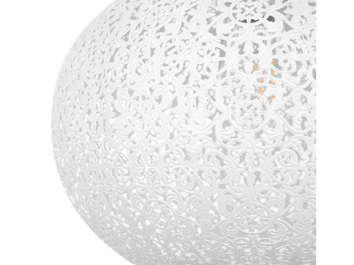 Beliani Lampa wisząca biała metalowa 88 cm ażurowa kształt lampionu matowe wykończenie boho Stal Lampa z kloszem Ilość źródeł światła 1 źródło Kolor Biały