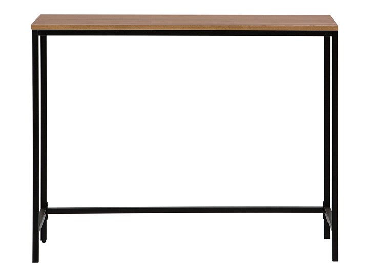 Beliani Konsola blat ciemne drewno czarne nogi 100 x 30 cm styl industrialny salon korytarz