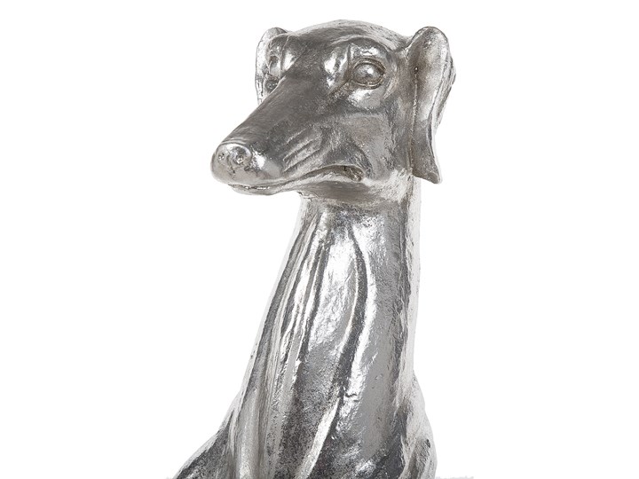 Beliani Figura dekoracyjna podłogowa srebrna pies chart 80 cm Kolor Srebrny Zwierzęta Kategoria Figury i rzeźby