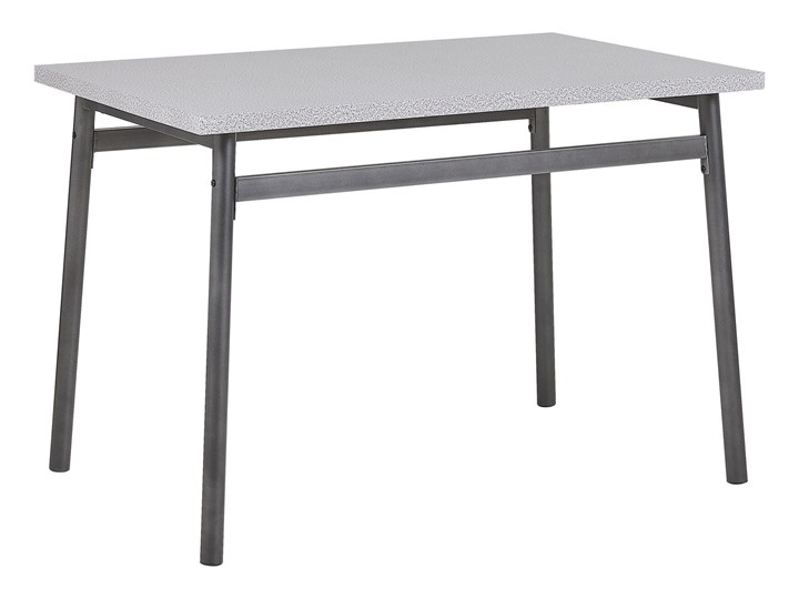 Beliani Zestaw do jadalni stół 110 x 70 cm i 4 krzesła szary z czarną stalową ramą styl nowoczesny Pomieszczenie Jadalnia Kategoria Stoły z krzesłami
