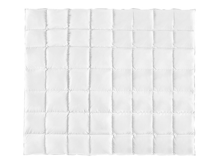 Beliani Kołdra biała bawełniana 200 x 220 cm przeszywana w kwadraty z wypełnieniem z kaczego puchu pościel sypialnia 155x220 cm Puchowa 200x220 cm Kolor Biały