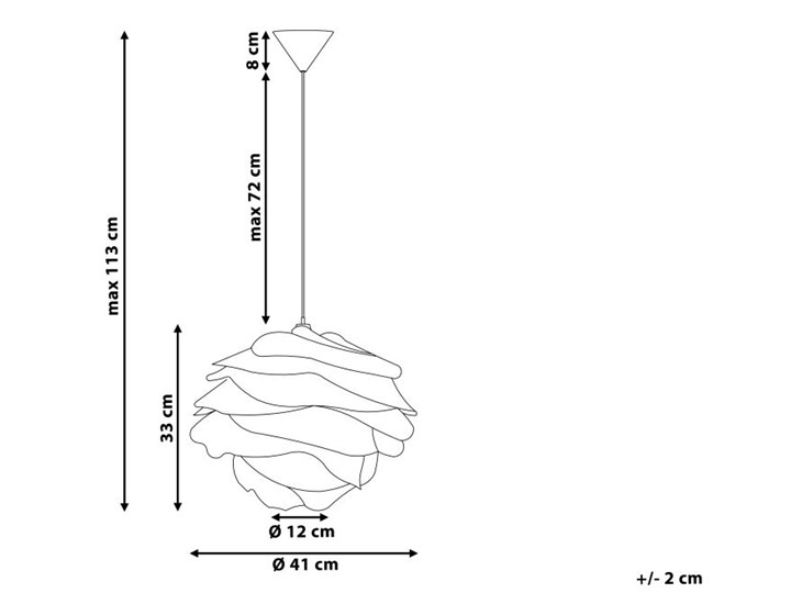 Beliani Lampa sufitowa biała 113 cm kształt kwiatu składana nowoczesna Metal Lampa szyszka Kategoria Lampy wiszące Ilość źródeł światła 1 źródło