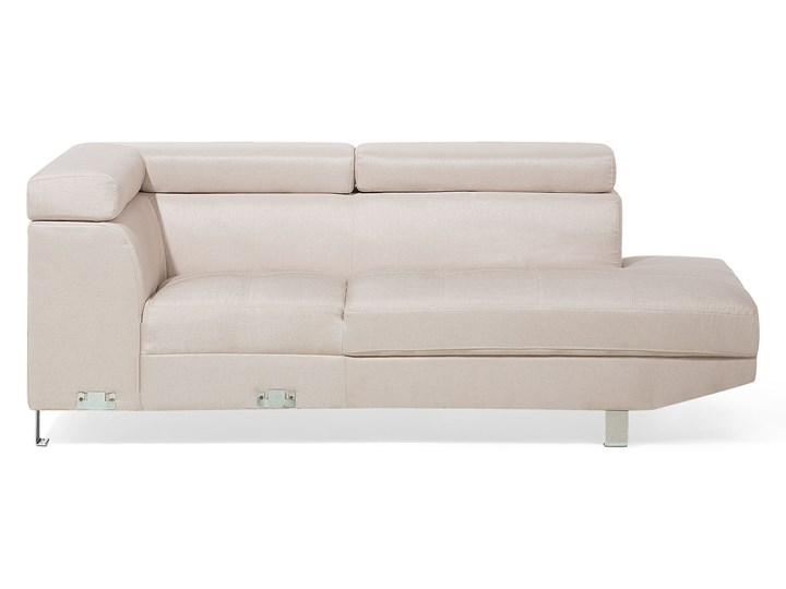 Beliani Narożnik lewostronny beżowy tapicerowany 5 osobowa sofa z regulowanymi zagłówkami Lewostronne Liczba miejsc Pięcioosobowy i więcej Materiał obicia Tkanina