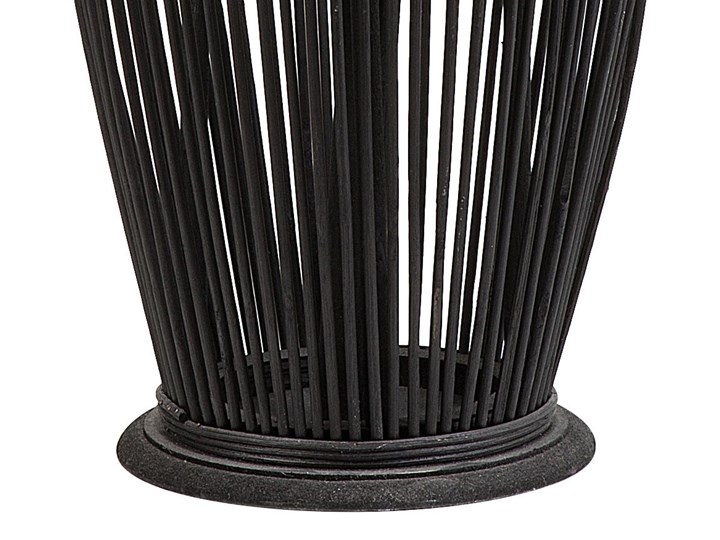 Beliani Lampion dekoracyjny czarne drewno bambusowe 72 cm ozdoba latarnia na świecę Szkło Kolor Czarny