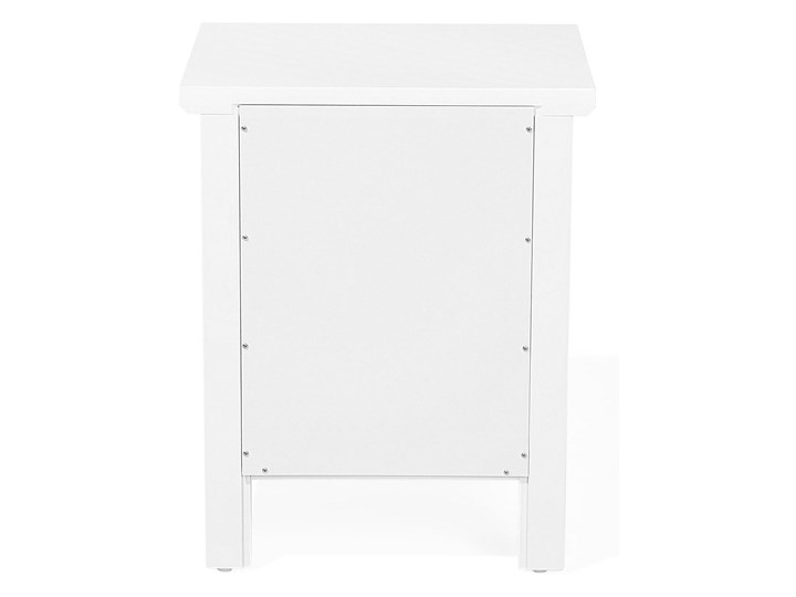 Beliani Szafka nocna biała 56 x 44 cm dwie szuflady styl klasyczny Metal Płyta laminowana Płyta MDF Ilość szuflad 2-szuflady Kolor Biały