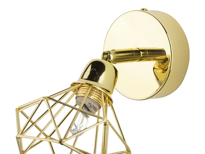 Beliani 2 kinkiety złote metalowe 16 cm ażurowy geometryczny regulowany klosz nowoczesny Kinkiet dekoracyjny Kinkiet z kloszem Styl Glamour