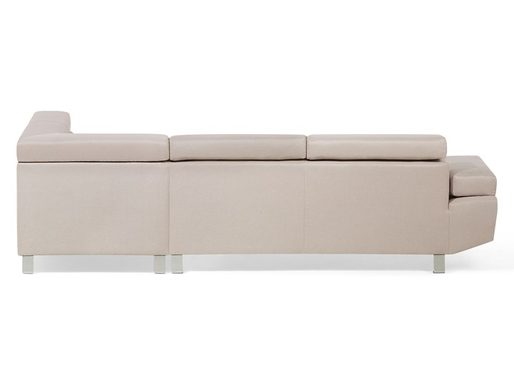 Beliani Narożnik lewostronny beżowy tapicerowany 5 osobowa sofa z regulowanymi zagłówkami Materiał obicia Tkanina Lewostronne Liczba miejsc Pięcioosobowy i więcej