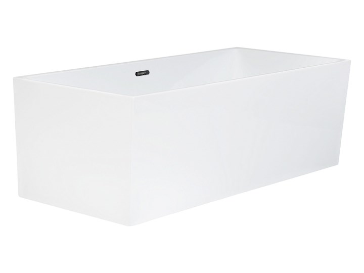 Beliani Wanna wolnostojąca biała akrylowa 170 x 81 cm system przelewowy prostokątna współczesna Wolnostojące Symetryczne Długość 170 cm Kolor Biały Kategoria Wanny