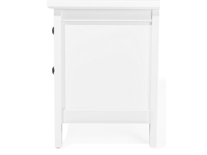 Beliani Szafka nocna biała 56 x 44 cm dwie szuflady styl klasyczny Typ Nocne Płyta MDF Metal Płyta laminowana Pomieszczenie Sypialnia