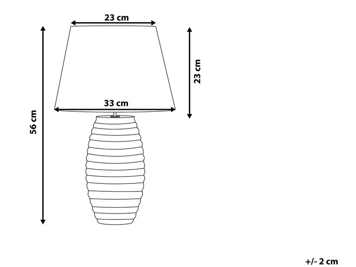 Beliani Lampka nocna stołowa złota z czarnym porcelanowa nowoczesna Ceramika Lampa z abażurem Lampa nocna Tkanina Wysokość 56 cm Kategoria Lampy stołowe Pomieszczenie Salon