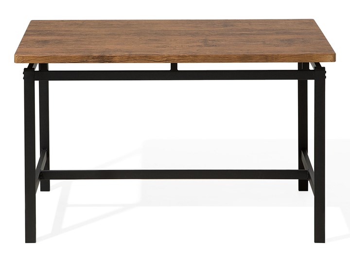 Beliani Zestaw mebli do jadalni ciemne drewno stal 4-osobowy stołki i stój jadalniany 120 x 75 cm Pomieszczenie Salon Kolor Czarny