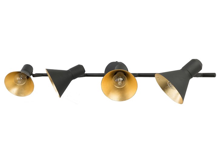 Beliani Lampa ścienna czarny ze złotym metalowa regulowane klosze 4-punktowa sufitowa styl industrialny Kinkiet z kloszem Kinkiet z regulacją Styl Nowoczesny