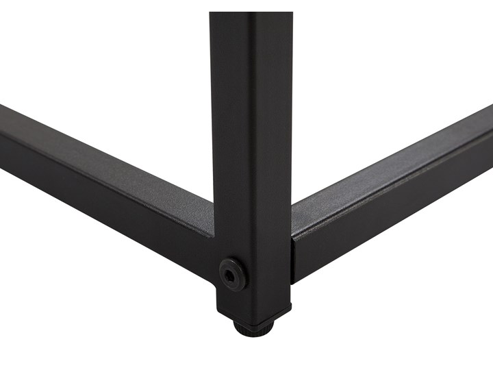 Beliani Konsola blat ciemne drewno czarne metalowe nogi styl nowoczesny industrialny salon sypialnia korytarz Szerokość 80 cm Głębokość 30 cm Kategoria Konsole Płyta MDF Kolor Czarny
