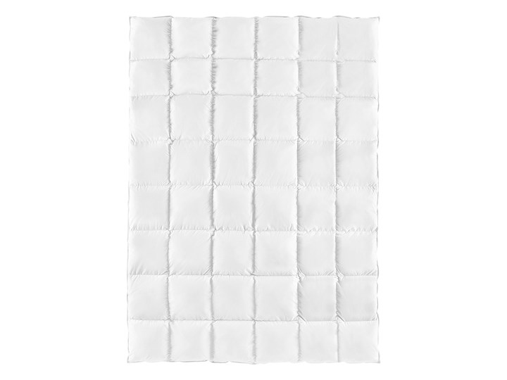 Beliani Kołdra biała bawełniana 155 x 220 cm przeszywana w kwadraty z wypełnieniem z kaczego puchu pościel sypialnia 155x220 cm Puchowa Kategoria Kołdry