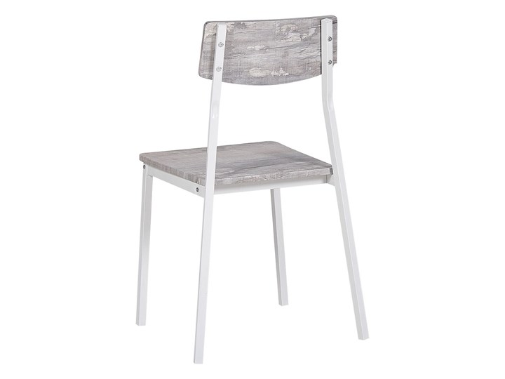 Beliani Zestaw do jadalni stół 110 x 70 cm i 4 krzesła szary z białą stalową ramą styl nowoczesny Pomieszczenie Jadalnia