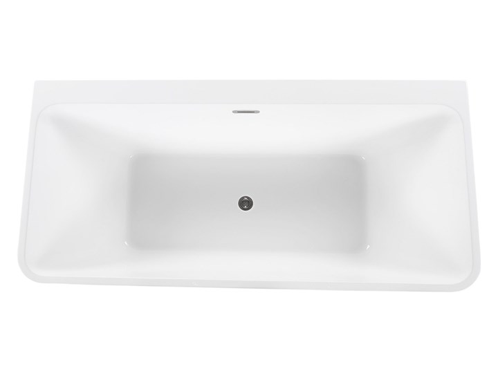 Beliani Wanna czarna akrylowa 170 x 80 cm system przelewowy prostokątna minimalistyczny design Symetryczne Długość 170 cm Kolor Czarny