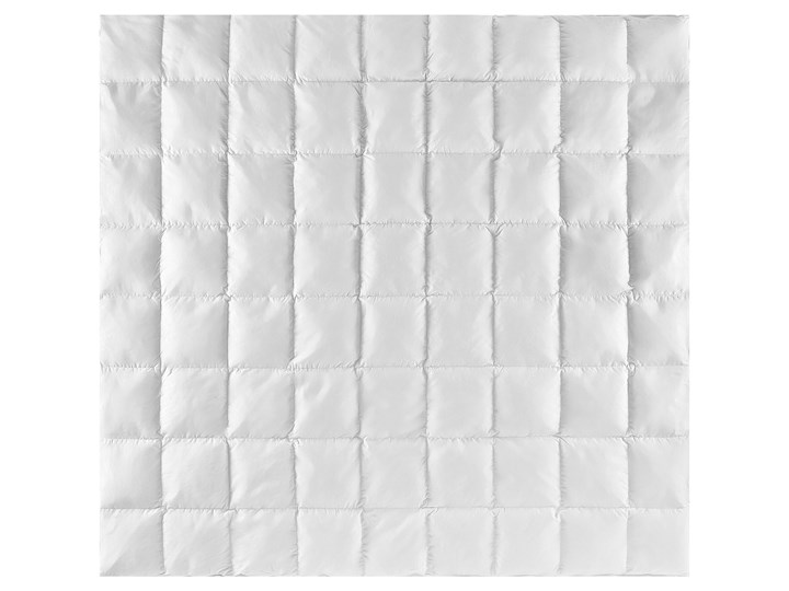Beliani Kołdra biała bawełniana 240 x 220 cm przeszywana w kwadraty z wypełnieniem z kaczego puchu pościel sypialnia Kolor Biały Puchowa 220x240 cm 155x220 cm Kategoria Kołdry