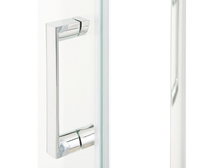 Beliani Kabina prysznicowa srebrna szkło hartowane aluminium pojedyncze drzwi 80 x 80 x 185 cm nowoczesny design Szerokość 80 cm Kwadratowa Kategoria Kabiny prysznicowe Narożna Brodzik Bez brodzika