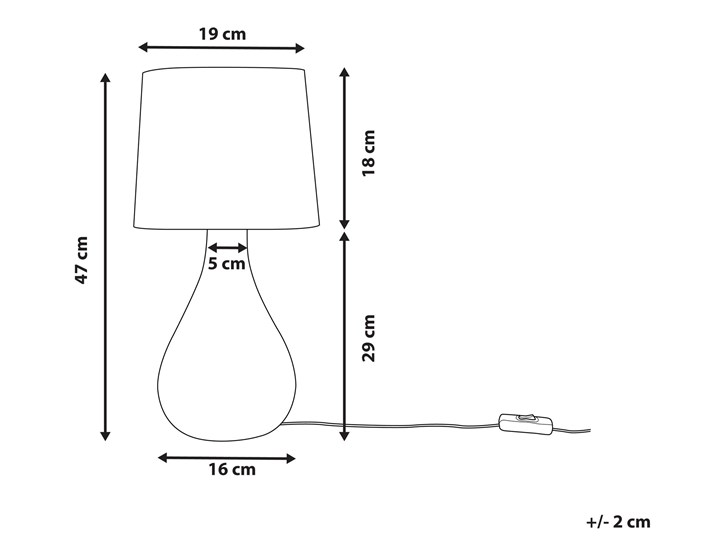 Beliani Lampa stołowa czarna złota szklana 47 cm mozaika okrągły abażur połysk nowoczesna Lampa z abażurem Kolor Czarny Szkło Lampa nocna Styl Nowoczesny