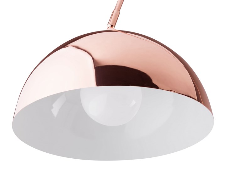 Beliani Lampa podłogowa miedziana metalowa 160 cm pałąk wysoki połysk nowoczesna Lampa z kloszem Pomieszczenie Salon Lampa dekoracyjna Styl Nowoczesny