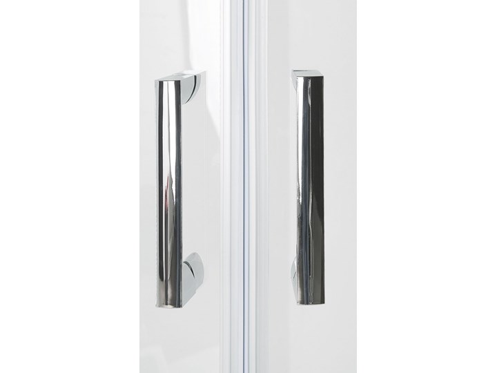 Beliani Kabina prysznicowa srebrna szkło hartowane aluminum podwójne drzwi półokrągłe 80x80x185cm nowoczesny design Narożna Kategoria Kabiny prysznicowe Rodzaj drzwi Rozsuwane