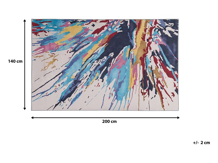 Beliani Dywan wielokolorowy 160 x 230 cm abstrakcyjny wzór salon sypialnia Dywany Poliester Prostokątny 160x230 cm Kategoria Dywany