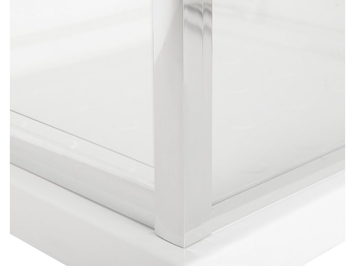 Beliani Kabina prysznicowa srebrna szkło hartowane aluminium pojedyncze drzwi 80 x 80 x 185 cm nowoczesny design Szerokość 80 cm Narożna Kategoria Kabiny prysznicowe Kwadratowa Brodzik Bez brodzika