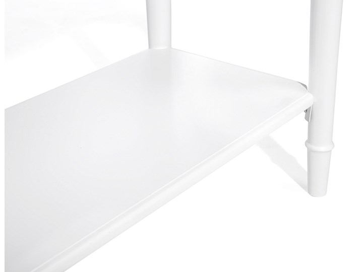 Beliani Konsola biała 91 x 38 cm 2 szuflady 1 półka retro Z szufladą Rodzaj nóg Nogi proste Szerokość 91 cm Drewno Wysokość 79 cm Płyta MDF Z półką Pomieszczenie Sypialnia
