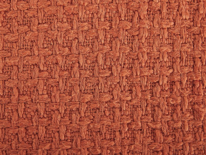 Beliani Koc pomarańczowy bawełniany 125 x 150 cm narzuta dekoracyjna na sofę łóżko z frędzlami Bawełna Kolor Brązowy 125x150 cm Kategoria Koce i pledy