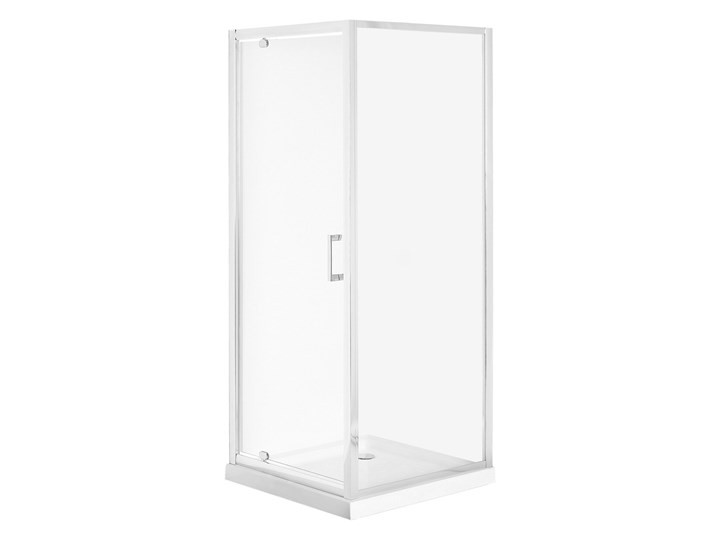 Beliani Kabina prysznicowa srebrna szkło hartowane aluminium pojedyncze drzwi 70 x 70 x 185 cm nowoczesny design Kategoria Kabiny prysznicowe Kwadratowa Narożna Szerokość 70 cm Brodzik Bez brodzika