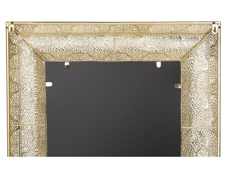 Beliani Lustro ścienne wiszące złote 60 x 60 cm vintage retro salon sypialnia łazienka Kwadratowe Lustro z ramą Styl Klasyczny
