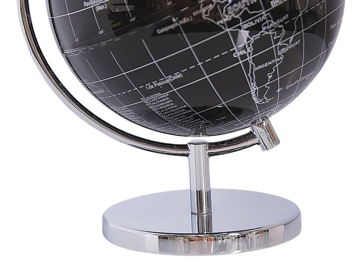 Beliani Globus czarny materiał syntetyczny średnica 15 cm na biurko ozdobny dekoracyjny Metal Globusy Kategoria Figury i rzeźby