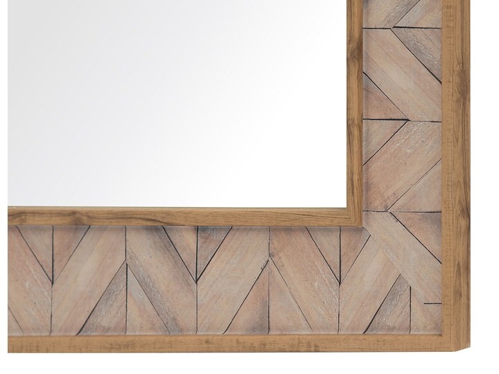 Beliani Lustro ścienne wiszące brązowe 60 x 90 cm ozdobne Lustro z ramą Kolor Brązowy Prostokątne Pomieszczenie Sypialnia